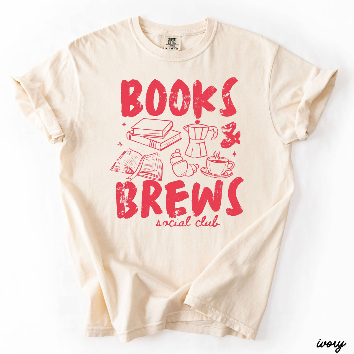 Books & Brews Coffee Tee *19 Colors (S-3X)