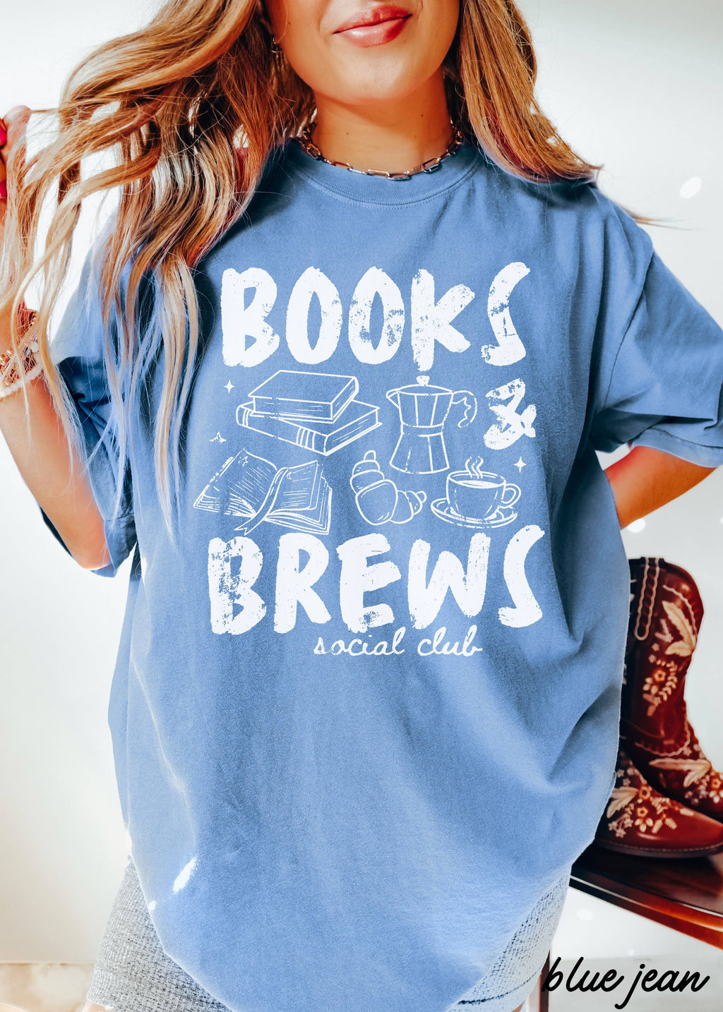 Books & Brews Coffee Tee *19 Colors (S-3X)
