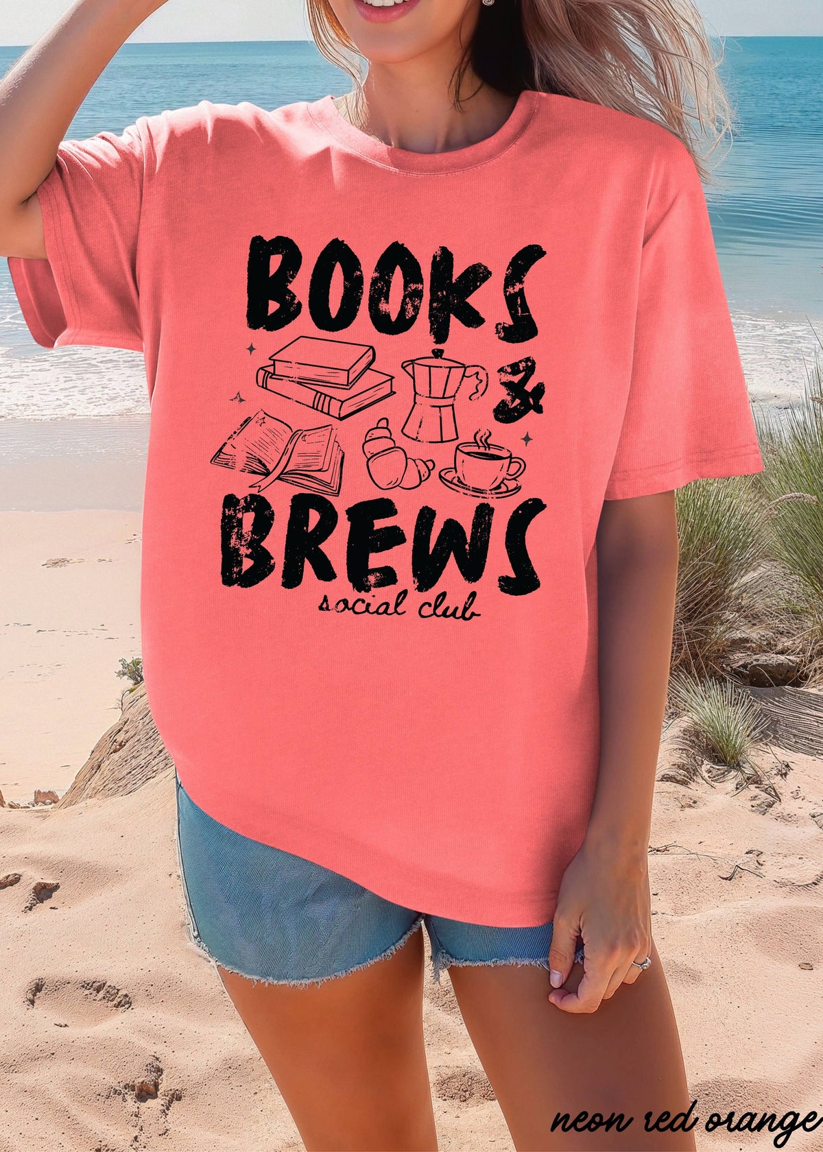 Books & Brews Coffee Tee *19 Colors (S-3X)