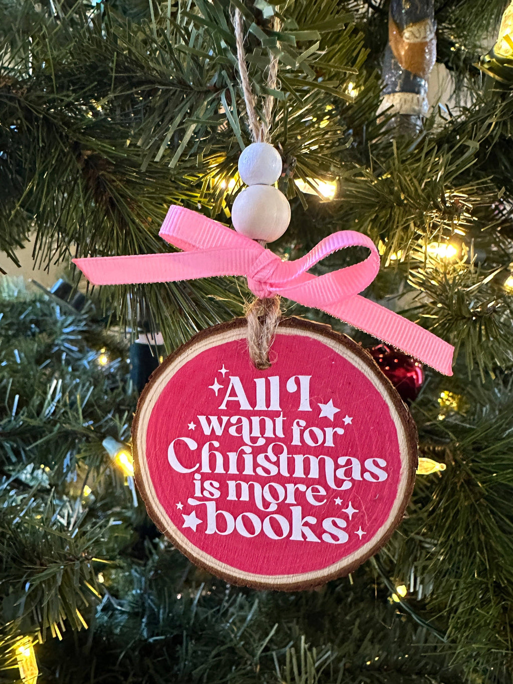 Bookish Saying Christmas Ornament