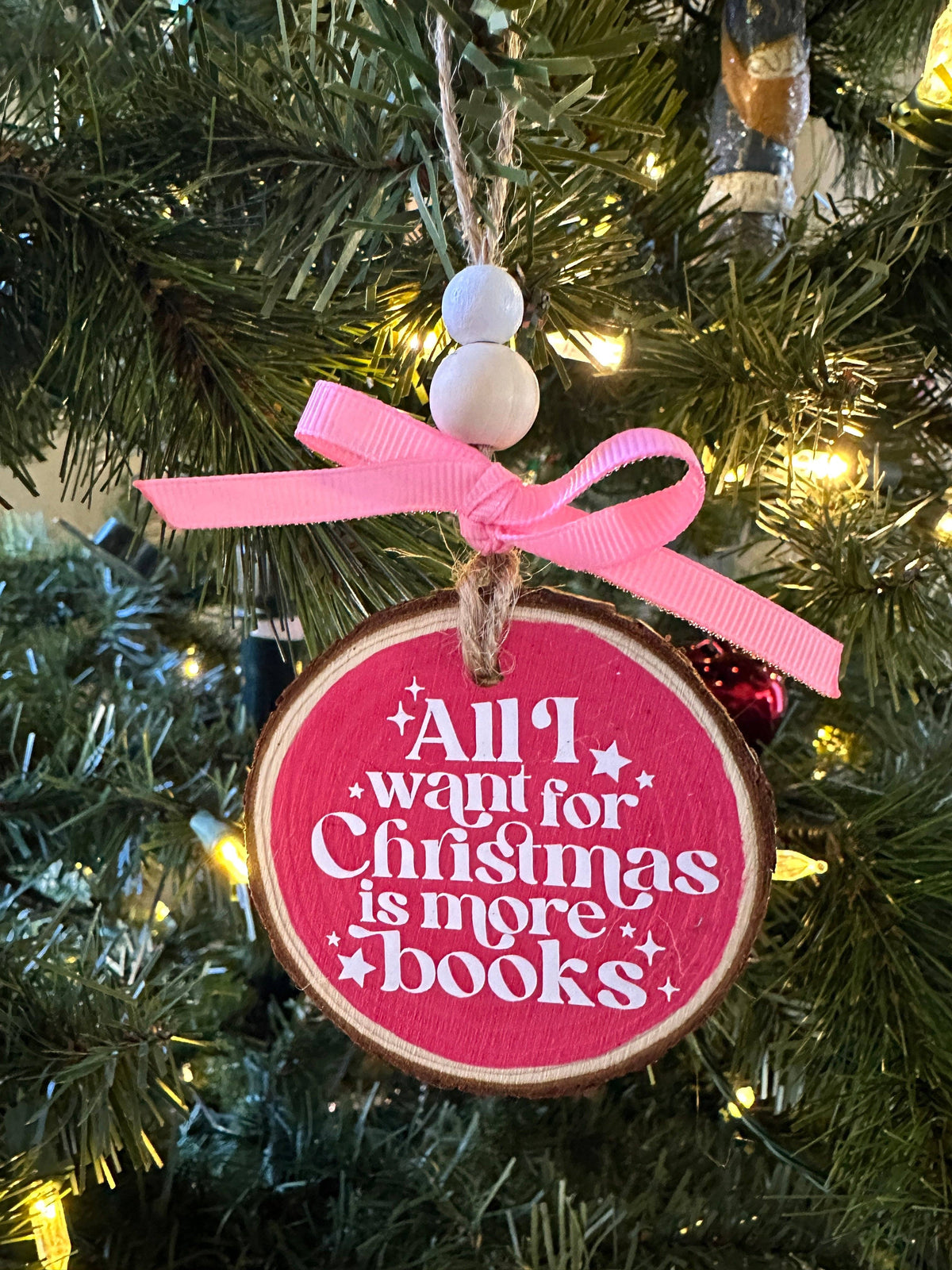 Bookish Saying Christmas Ornament