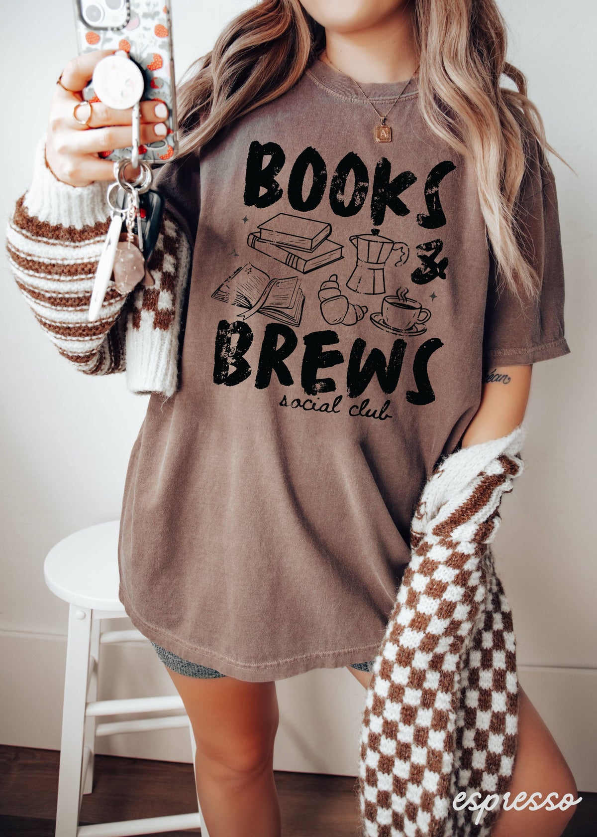 Books & Brews Coffee Tee *19 Colors (S-3X)