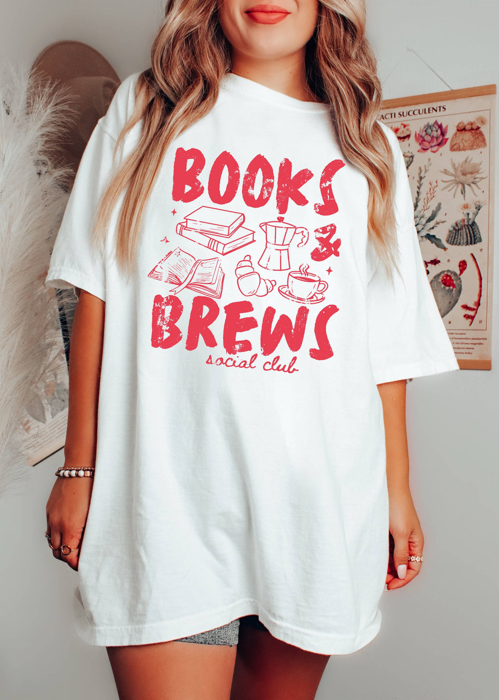 Books & Brews Coffee Tee *19 Colors (S-3X)