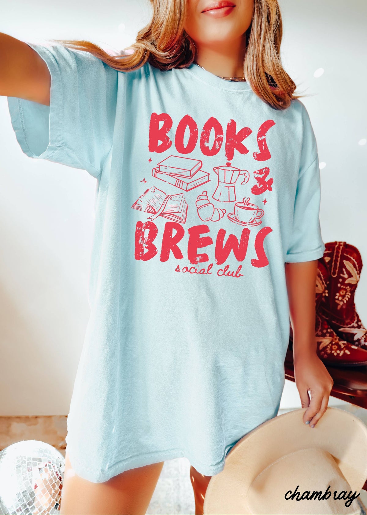 Books & Brews Coffee Tee *19 Colors (S-3X)