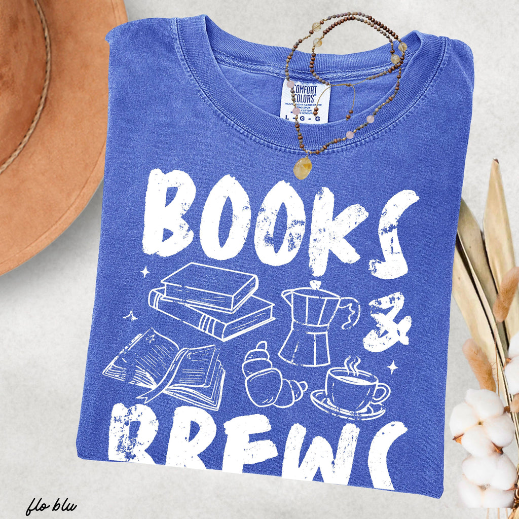 Books & Brews Coffee Tee *19 Colors (S-3X)